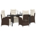Conjunto de Comedor de Jardín de 5 Piezas Ratán Poliéster Marrón