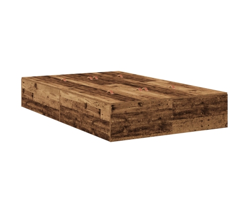 Cama con almacenamiento  Madera antigua Madera maciza 120 x 190 cm