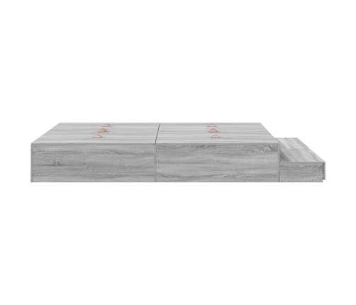 Marco de Cama con Almacenamiento  Gris Madera Resistente