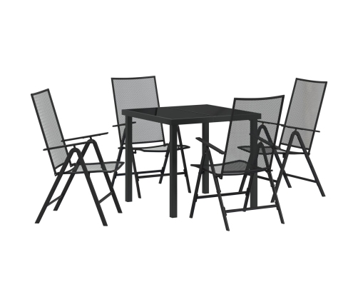 Conjunto de Comedor de Jardín de 5 Piezas  en Acero Antracita