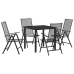 Conjunto de Comedor de Jardín de 5 Piezas  en Acero Antracita