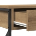 Mesa Consola  de Roble Artesanal 100x28x75 cm Madera Ingenierizada y Acero