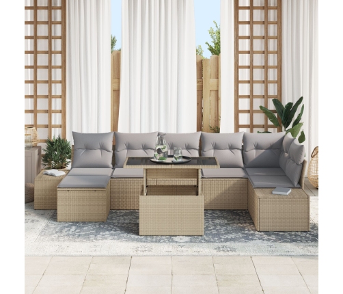 Conjunto de Sofá de Jardín  Set de 8 Beige, Gris