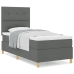 Cama con Box Spring y Colchón Gris Oscuro 100x200 cm Tela