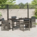 Conjunto de Comedor de Jardín de 5 Piezas con Cojines Gris de Poliratán