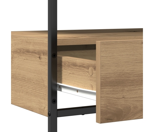 Mesa Consola  Artisan Roble 75x40x75 cm Madera Compuesta y Acero