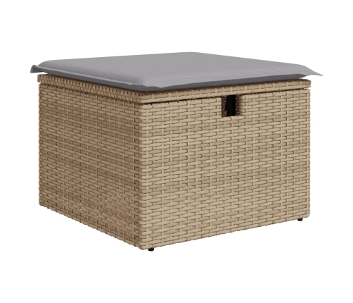 Conjunto de Sofás de Jardín  7 Piezas Beige y Gris