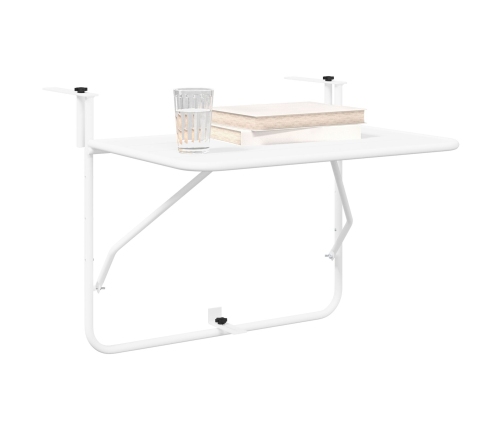 Mesa de Balcón Colgante  Plegable Blanca 60x40 cm Acero