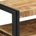 Mesas Auxiliares  Negras 90x33x75 cm de Madera Maciza de Mango y Metal