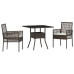 Conjunto de Comedor de Jardín  de 3 Piezas Marrón Ratán Poliéster