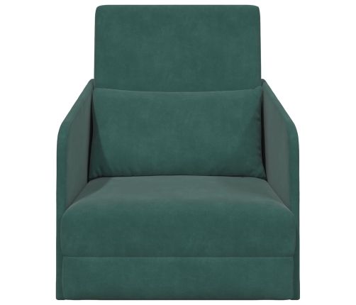 Sofá Cama  2 en 1 Verde Oscuro 65x80x83 cm de Terciopelo