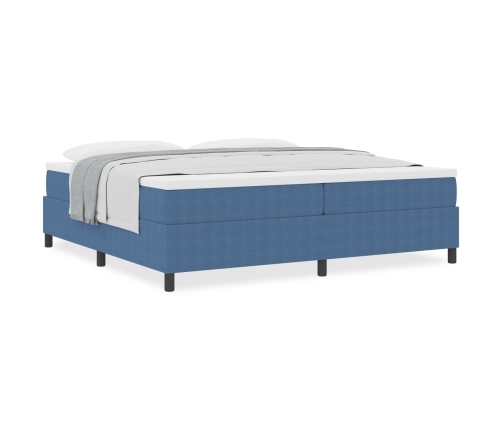 Cama con Somier de  Azul 200x200 cm Tela de Pana