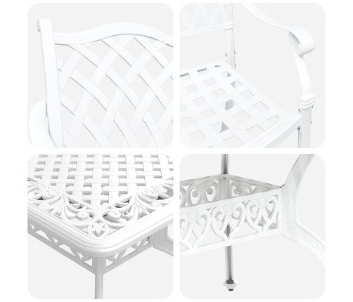 Juego de 4 Blanco Aluminio Fundido Para 6 Personas