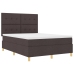 Cama con Base y Colchón Marrón Oscuro 140x190 cm Tela