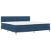 Cama Box Spring  con Colchón Azul 200x200 cm Tela