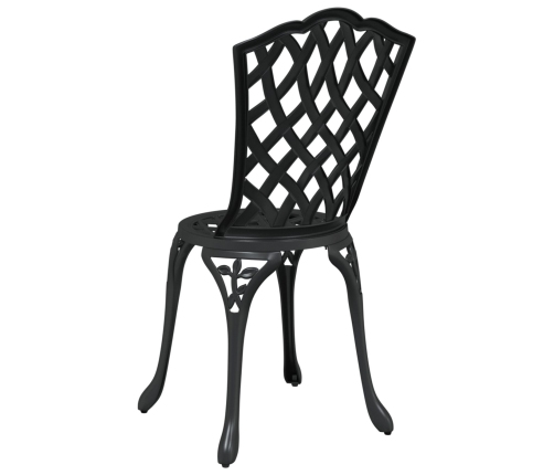 Sillas de jardín  2 pcs Negro de aluminio fundido