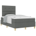 Cama con Base de Resortes  y Colchón Gris Oscuro 120x200 cm Tela