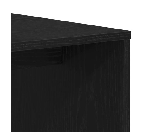 Mesa de Centro  Negra y de Roble 100x48x40 cm de Madera de Ingeniería