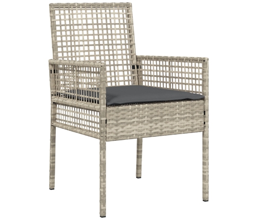 Conjunto de Comedor de Jardín de 9 Piezas  Gris Claro Poliratán