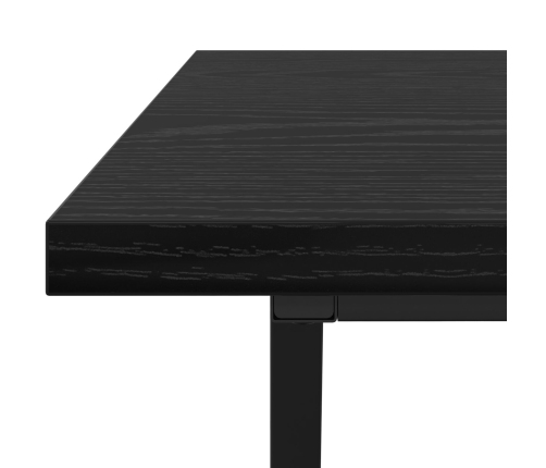 Mesa de café  en negro y roble, 100x50x40 cm, de madera y metal