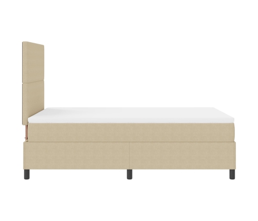 Cama con Base Tapizada con Colchón Verde Claro Gris 120x200 cm Tela de Terciopelo