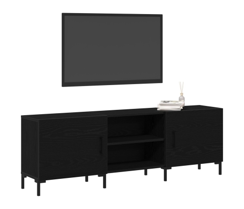 Cabinet de Televisión  Negro Roble 150x30x50 cm Madera Elaborada