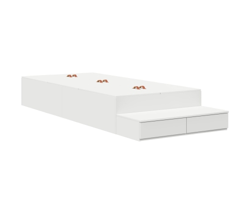 Marco de cama con almacenamiento  Blanco Madera compacta