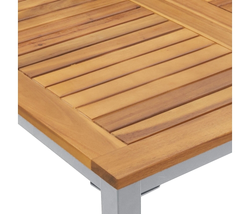 Juego de Comedor de Jardín de 5 Piezas de Madera Sólida de Acacia y Metal