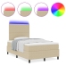 Cama con Somier  con Colchón y Luz LED Verde Gris 120x200 cm Tela de Corduroy