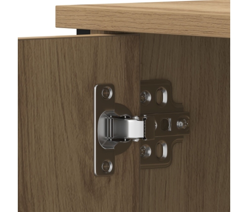 Cabinet de TV  de roble artesanal 80x40x50 cm de madera procesada y acero