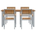 Conjunto de Comedor de Jardín  5 Piezas Tono Gris y Madera