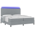 Cama con somier  con colchón y luz LED gris 200x200 cm de tela