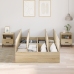 Estructura de Cama con Almacenamiento  Sonoma Roble 120x200 cm