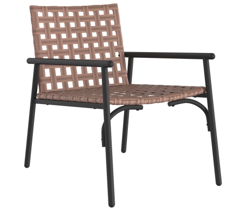 Sillas de jardín  2 pcs Negro 79x56x73,5 cm Ratán Poliéster