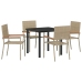 Conjunto de Comedor de Jardín  5 Piezas Beige Poliratán