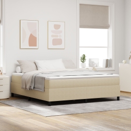 Cama con Base Spring  con Colchón Verde Claro Gris Super King Tela de Corduroy