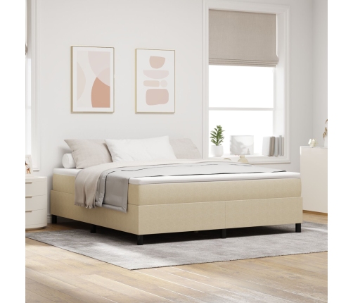 Cama con Base Spring  con Colchón Verde Claro Gris Super King Tela de Corduroy