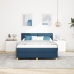 Cama Somier con Colchón Azul 140x190 cm Tela
