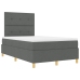 Cama con Base de Resortes  y Colchón Gris Oscuro 120x200 cm Tela