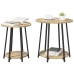 Mesa auxiliar  de 2 piezas en madera de roble sonoma y metal