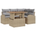 Set de Comedor para Jardín  de 5 Piezas con Cojines Beige de Poliéster y Ratán