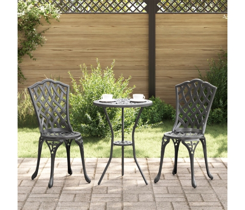 Set de Bistro de Jardín de 3 Piezas  en Negro de Aluminio Fundido