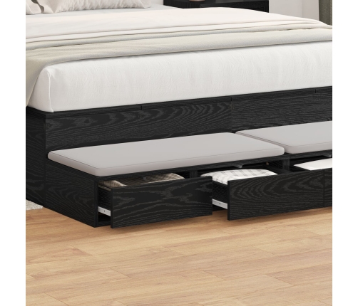 Mesa de Noche  Roble Negro Madera Resistente 160 x 36.5 x 16.5 cm