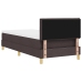 Cama con somier  con colchón marrón oscuro 100x200 cm Tela