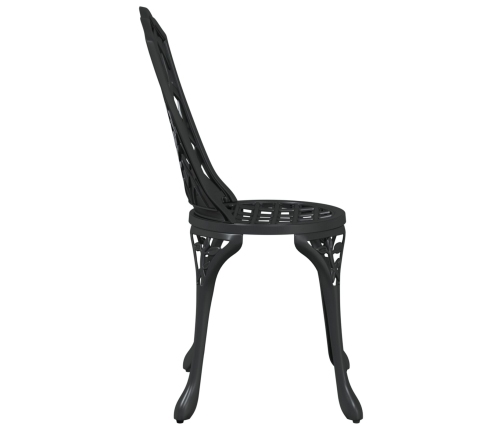 Sillas de jardín  2 pcs Negro de aluminio fundido