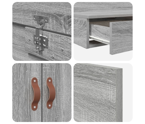 Cama con almacenamiento  Gris sonoma Madera elaborada