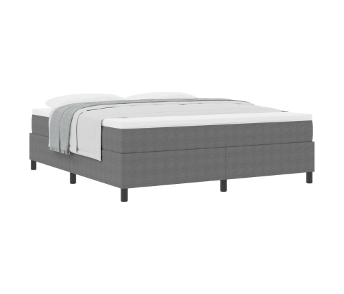 Cama con Somier  con Colchón Gris Claro Super King Tela de Corduroy