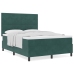 Cama Box Spring  con Colchón Verde Oscuro 160x200 cm Terciopelo