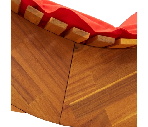 Tumbona Set de 2 Rojo Madera y Tela Estándar Plegable