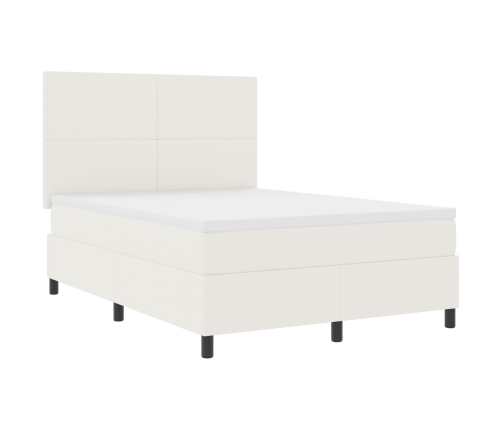 Cama con base de muelles  con colchón y luz LED crema 160x200 cm de tela de corduroy